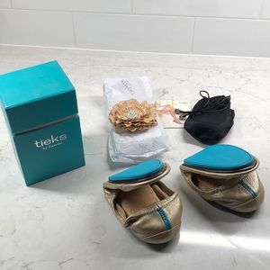 Tieks Metallic Gold Flats Size 7